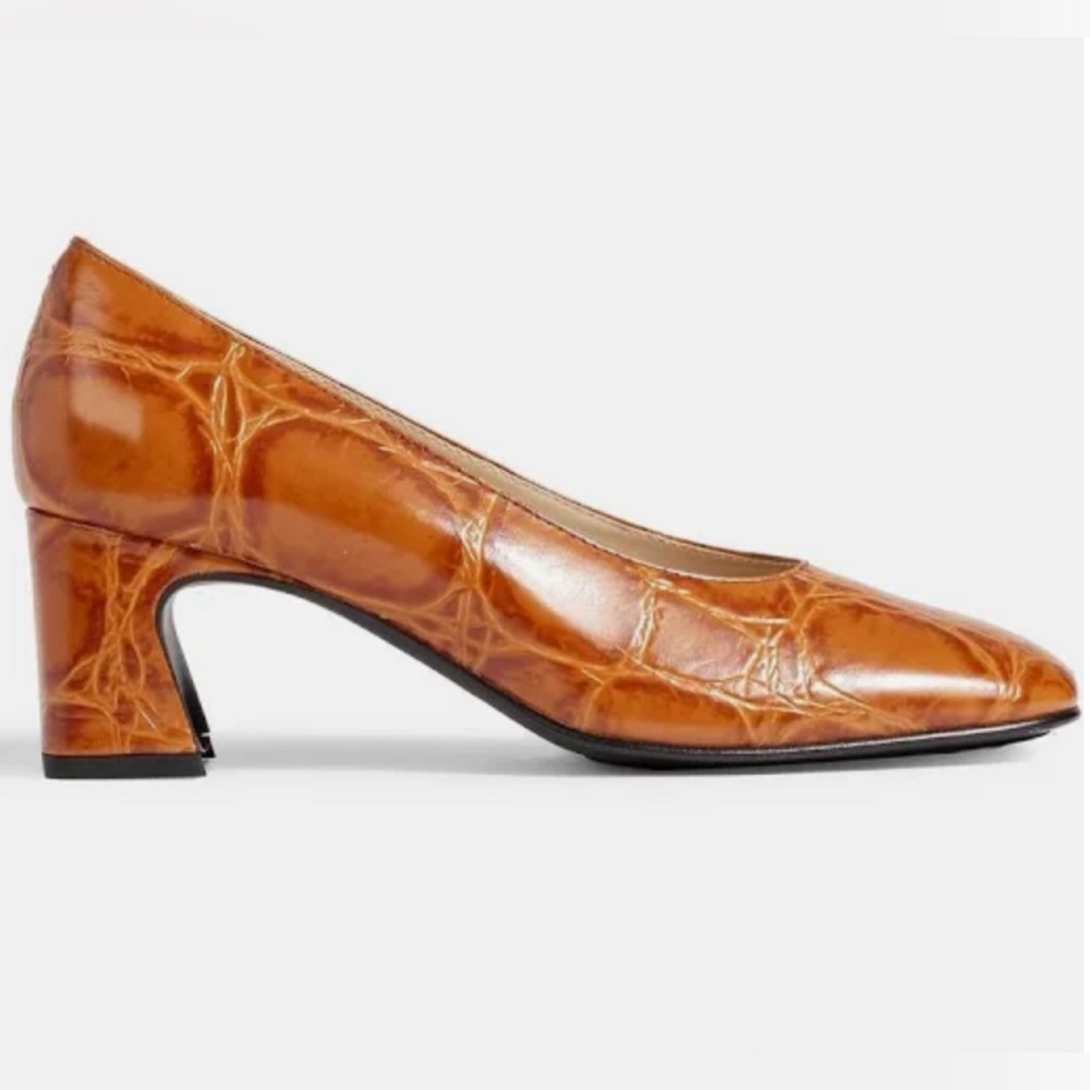 🐊 TODS Crocodile Effect Embossed Leather Pumps Heels Size 8 MSRP $725🐊